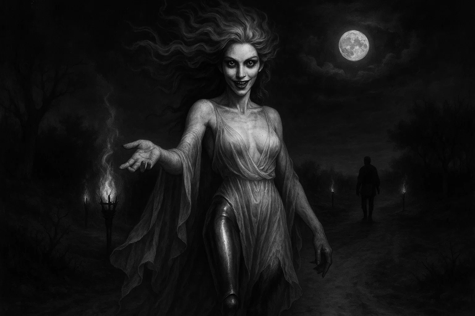 the demon Empusa at crossroads